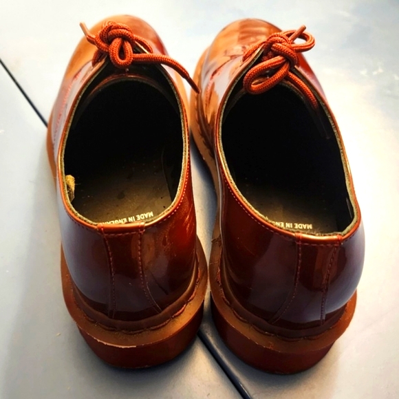 Dr. Martens England oxford mono oxblood red patent leather 1461 3-eye women's 8 - Picture 7 of 13